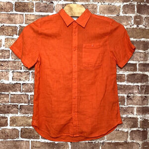 The North Face Loghill Jacquard Short Sleeve Shirt Retro Orange Size Medium NEW‎